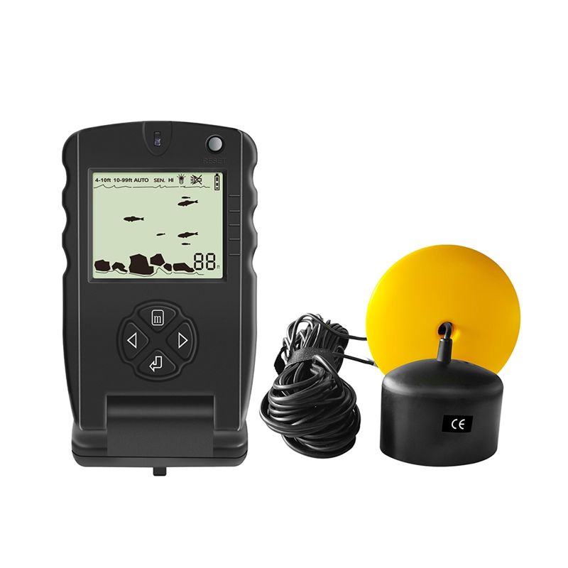 Fishing Depth Finder - เครื่องหาปลาแบบพกพาใหม่, โซนาร์ตรวจจับปลาใต้น้ำพร้อมสัญญาณเตือน, เครื่องวัดความลึก 0.7-100 เมตร