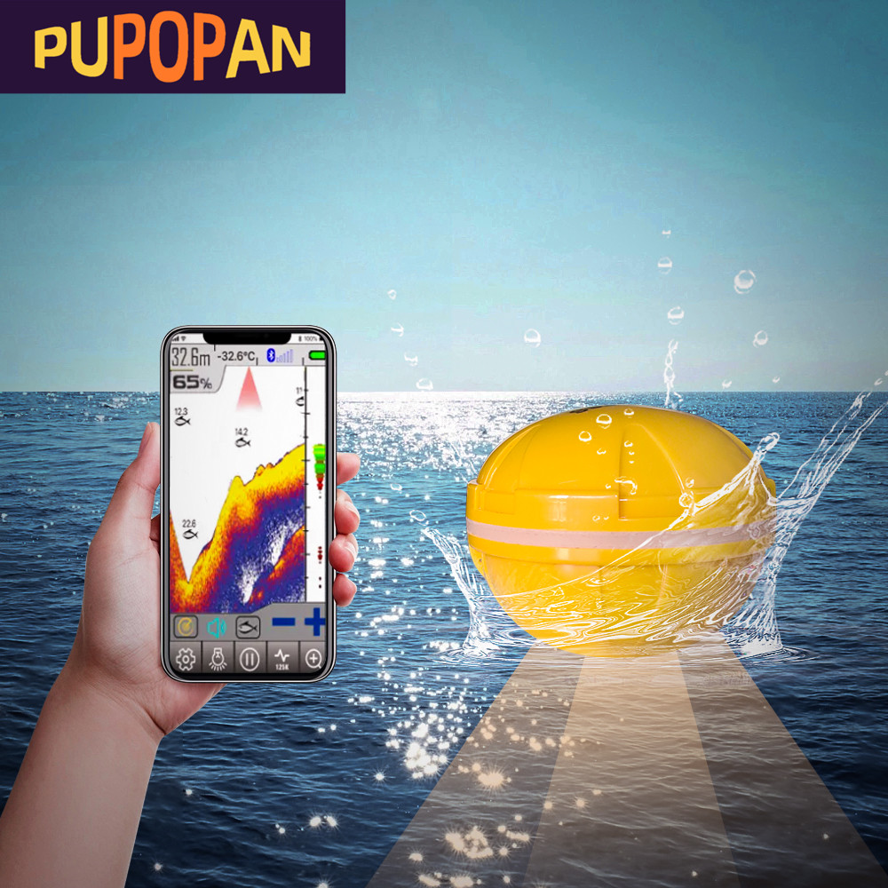 Fishing Depth Finder - PUPOPAN 100M ยี่ห้อใหม่โทรศัพท์สมาร์ท Fish Finder SONAR