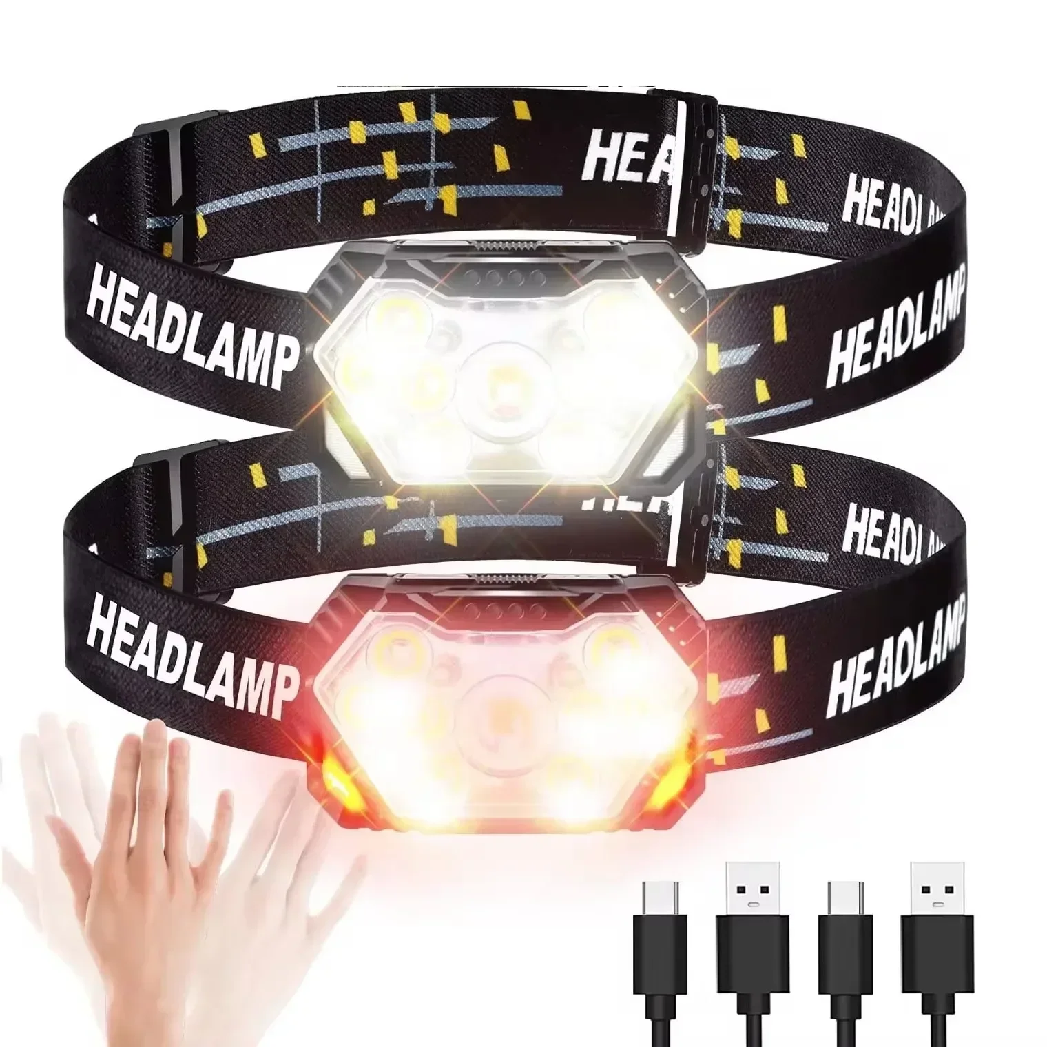 Fish Finder Battery - ไฟหน้าเซนเซอร์ LED ที่มีประสิทธิภาพ USB Rechageable ไฟหน้าไฟฉาย