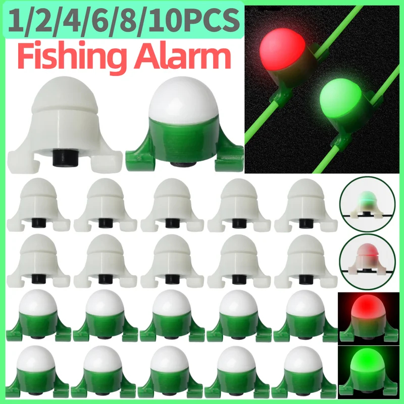 Fish Alarm - ไฟเตือนตกปลา LED 2-8 ชิ้น ไฟแจ้งเตือนการกัดเบ็ดแบบหนีบปลายคันเบ็ด พร้อมเสียงเตือนอัจฉริยะ