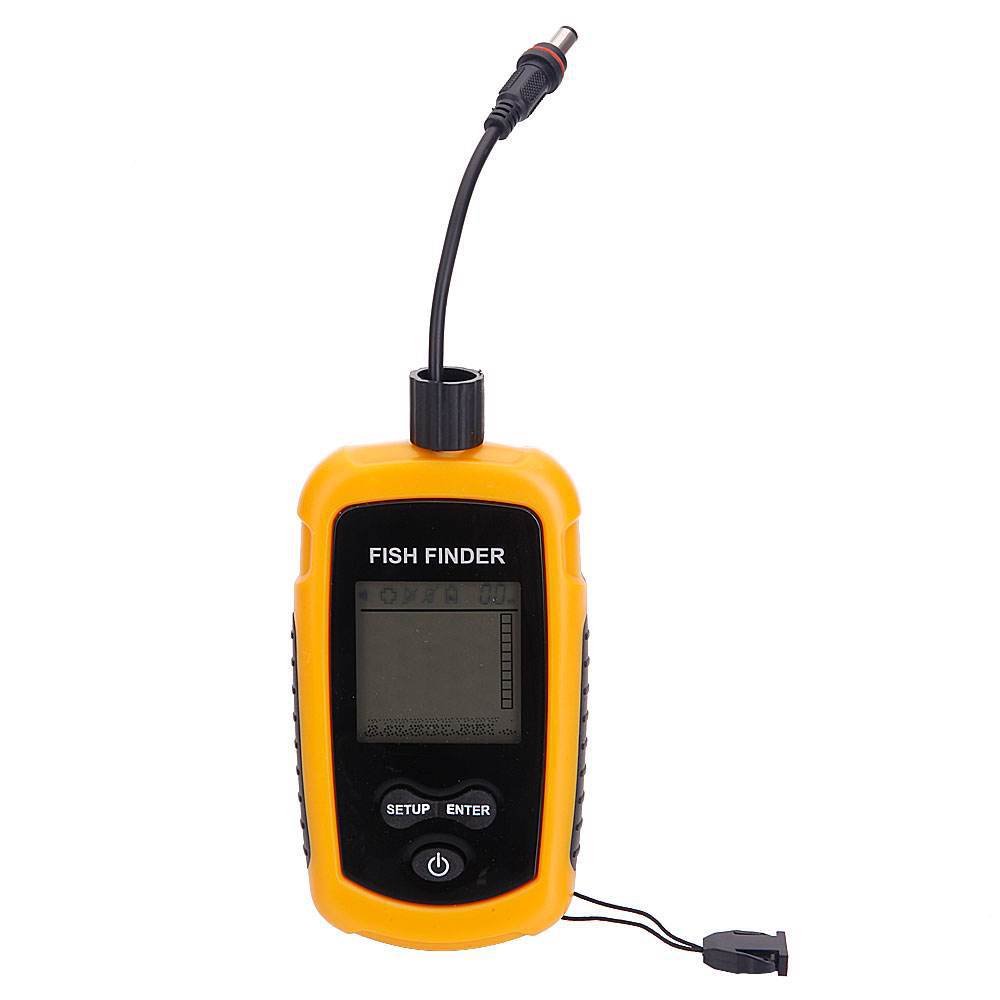 Fish Finder Transducer - เครื่องตรวจจับปลาแบบพกพา 100 เมตร พร้อมระบบโซนาร์ ระบบเตือนภัย เครื่องวัดความลึก
