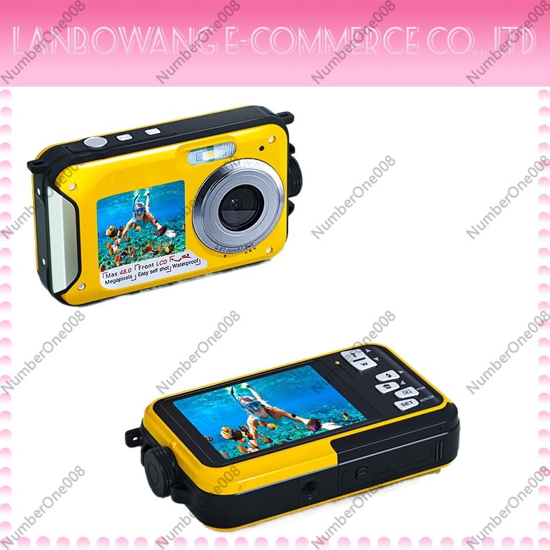 Underwater Camera - กล้องแอคชั่นกันน้ำแบบจอคู่ 4K HD สำหรับกีฬากลางแจ้ง วิดีโอบล็อก การถ่ายภาพใต้น้ำ