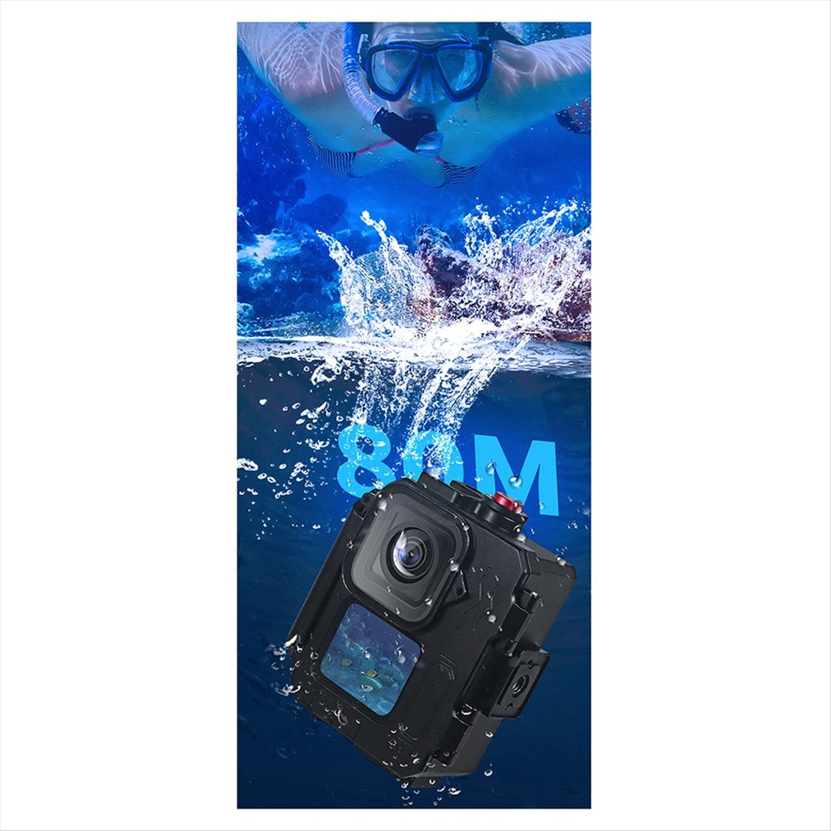 Underwater Camera - N05R 80M เคสกันน้ำกรอบอลูมิเนียมเคสป้องกันใต้น้ำสำหรับโกโปร 12/11/10 สำหรับโกโปร 13