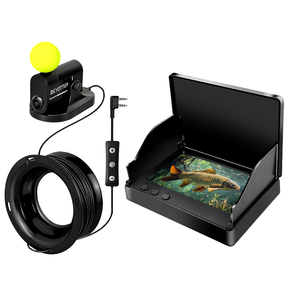 Fish Finder Battery - เครื่องหาปลาใต้น้ำแบบพกพาใหม่พร้อมระยะตรวจจับ 0.6-30 ม. แบตเตอรี่ลิเธียมจอแสดงผล LCD/LED ตำแหน่งลูกบอลลอยอัตโนมัติ