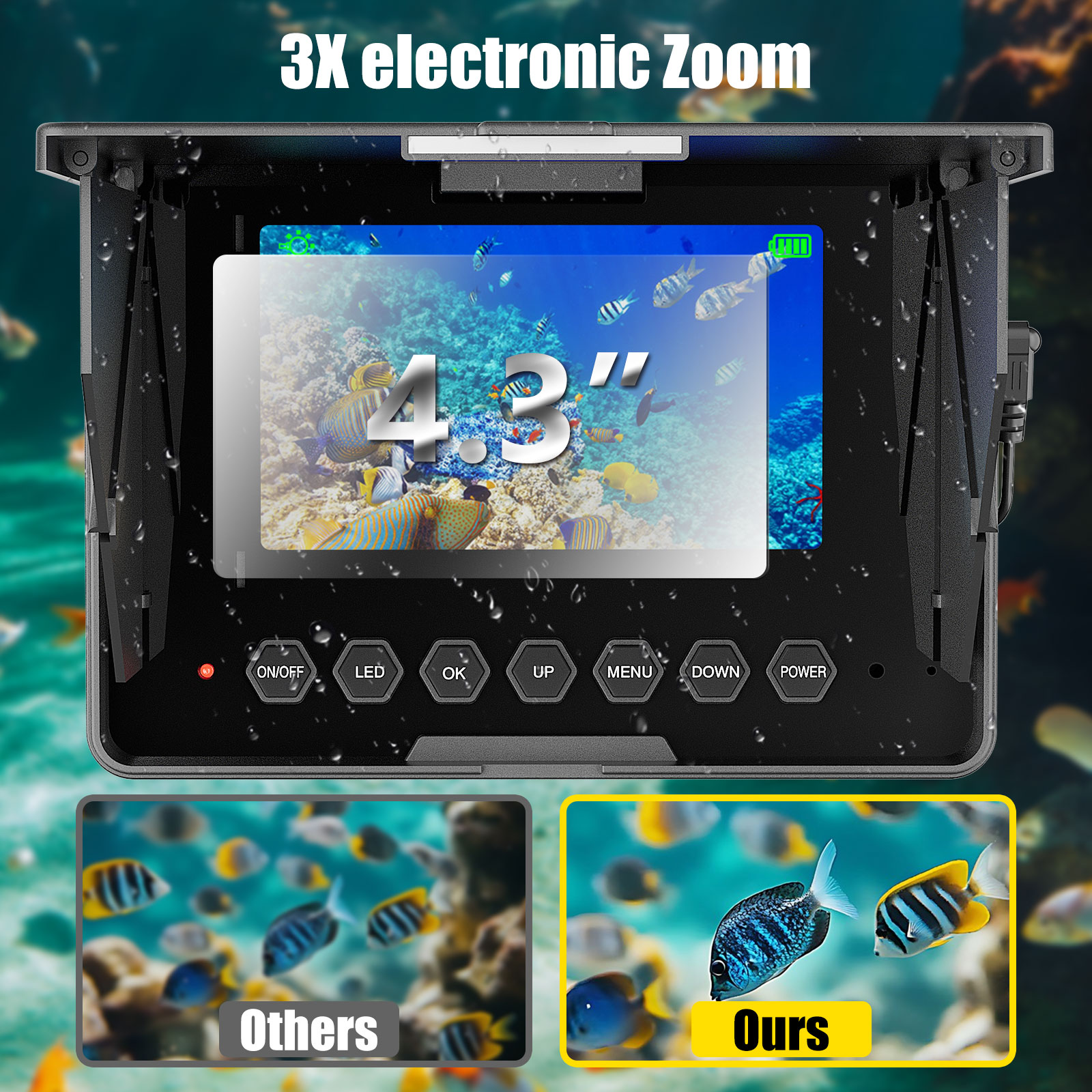 กล้องตกปลาใต้น้ำ - สายเคเบิล 1 - Fish Finder Battery บทวิจารณ์และราคา