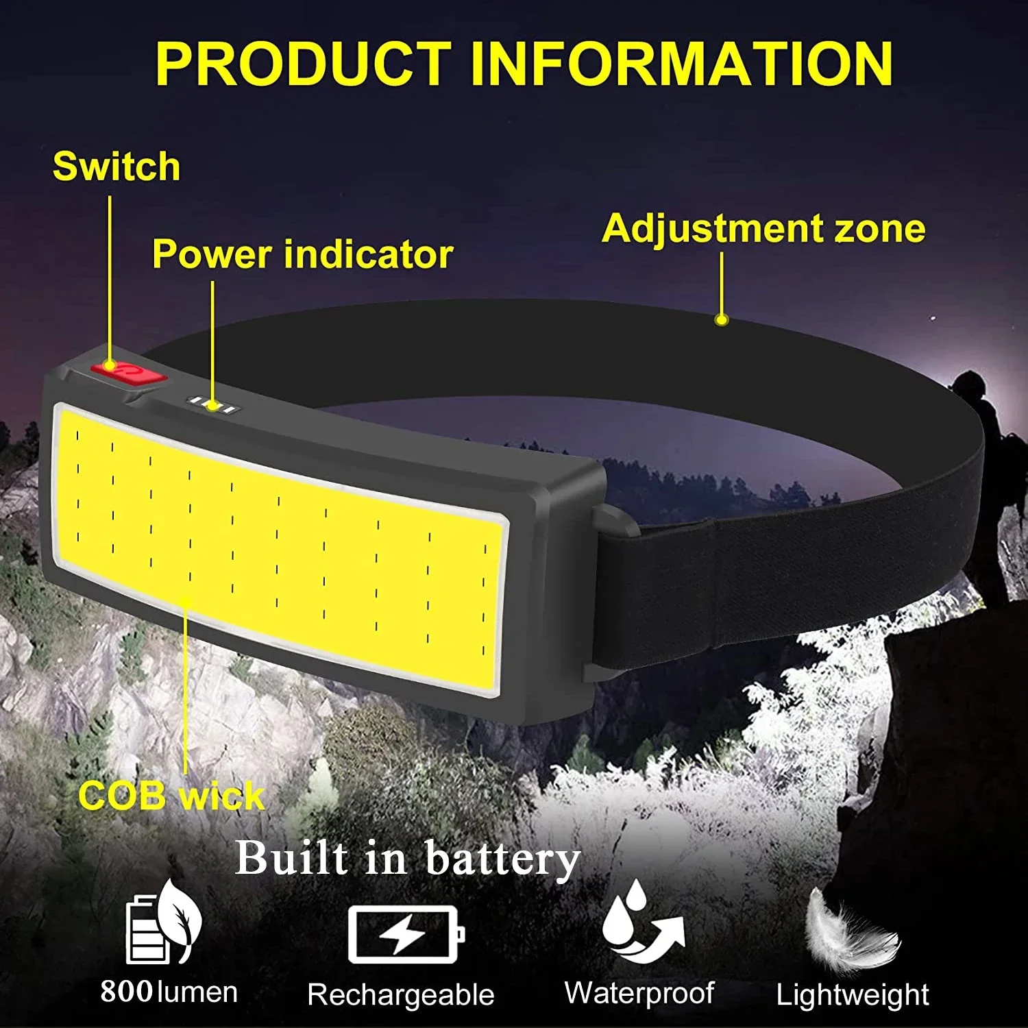 ไฟฉายคาดศีรษะ LED แบบ COB อันท - Fish Finder Battery บทวิจารณ์และราคา